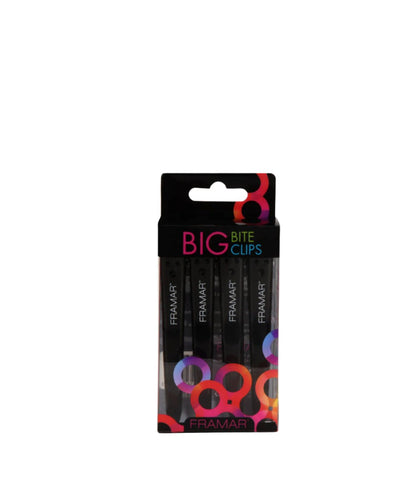 Framar Black Big Bite Clips 4/Pkg