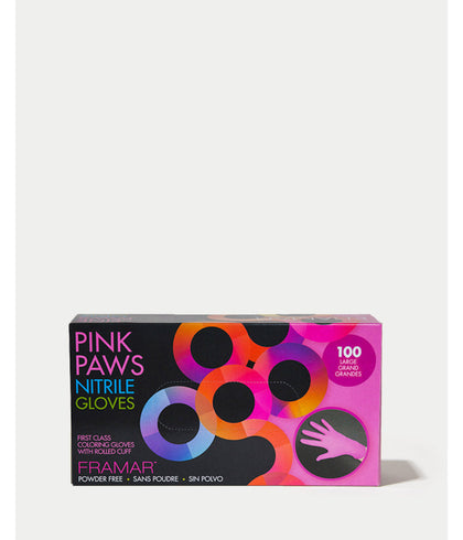 Framar Pink Paws Nitrile Gloves 100/Box